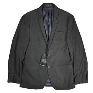 Zara Man (40) Premium Collection Sport Coat Blazer Elbow Patches Crest Pocket